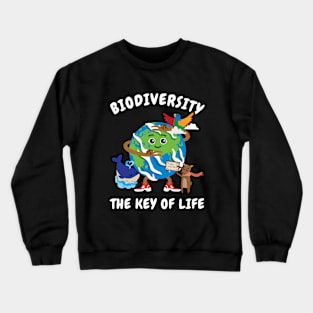 🦜 Biodiversity Is the Key of Life, Save the Earth Crewneck Sweatshirt